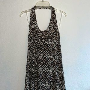 American Eagle Leopard Halter Dress